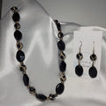 Black/ Cream Necklace and Earrings