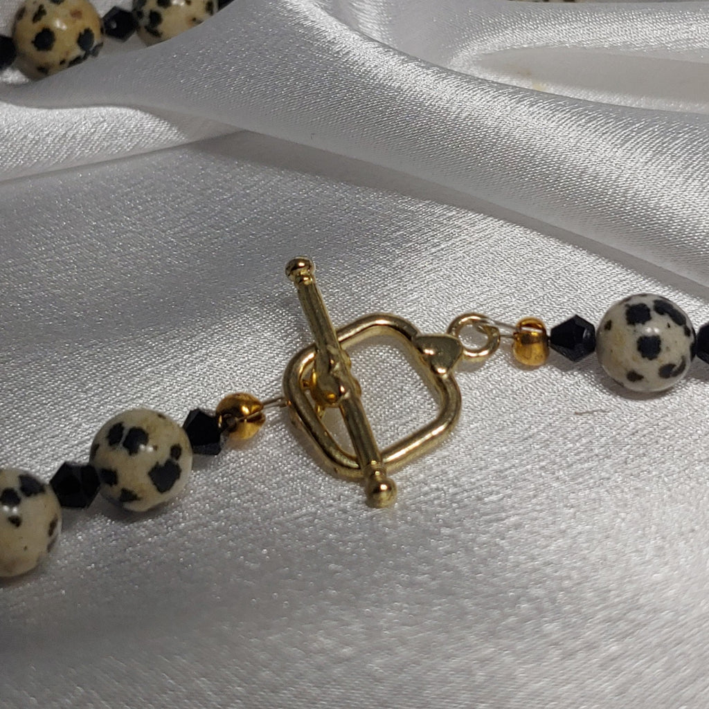 Dalmatian Jasper Necklace and Earrings