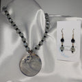 Grey and Black Necklace and Earrings
