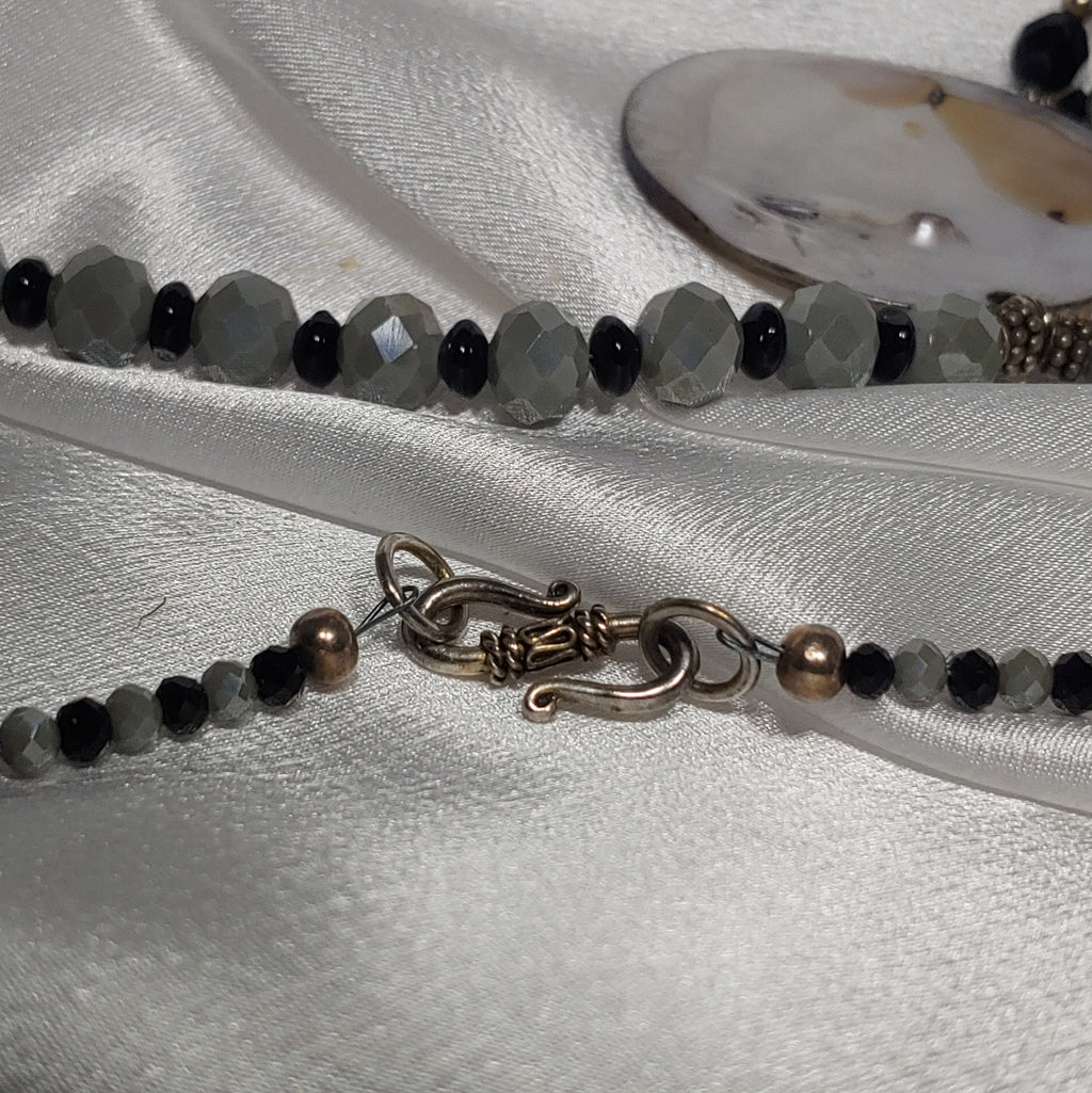 Grey and Black Necklace and Earrings