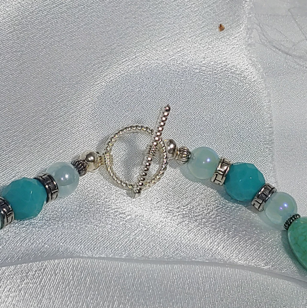 Mother of Pearl Seahorse Necklace w/ Earrings