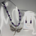Dragonfy w/Purple Necklace and Earrings