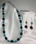 Turquoise and Black Necklace & Earrings