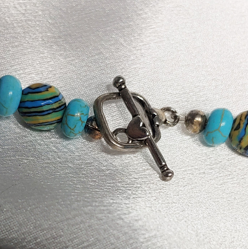 Turquoise and Black Necklace & Earrings