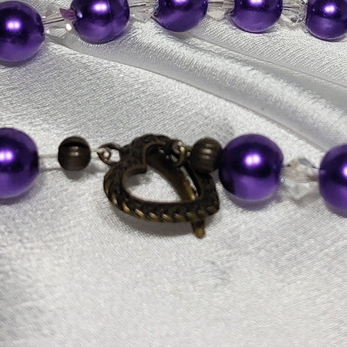 Antique Brass w/ Purple Necklace and Earrings