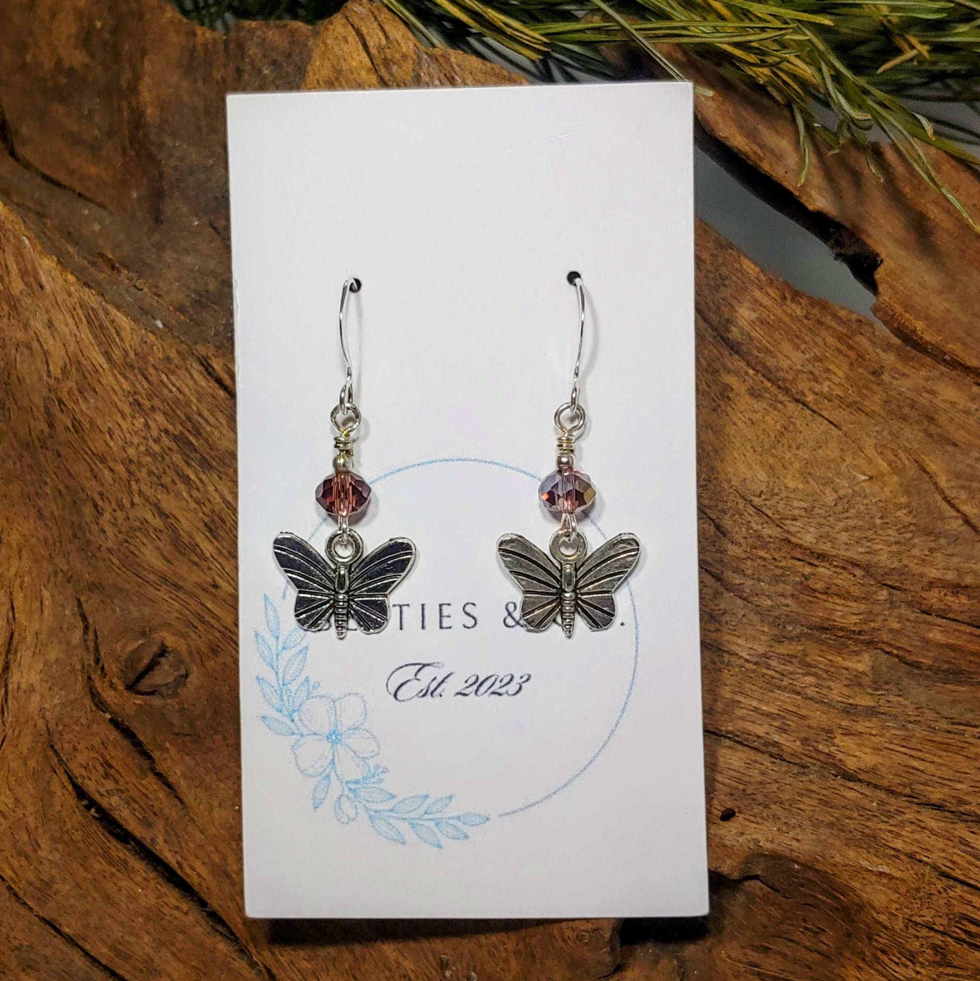 Butterfly w/ Violet Earrings