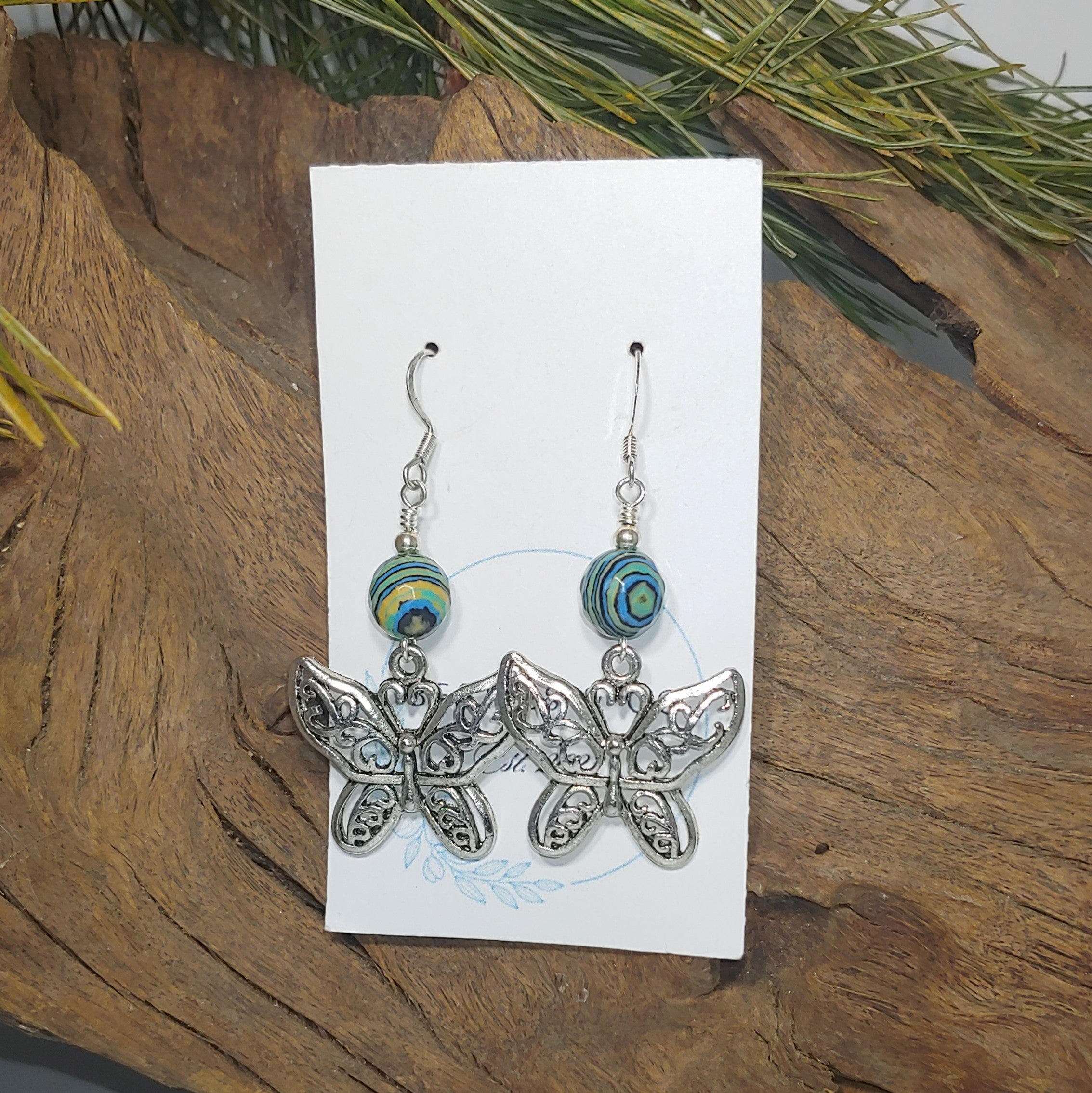 Butterfly w/ Multi color Earrings