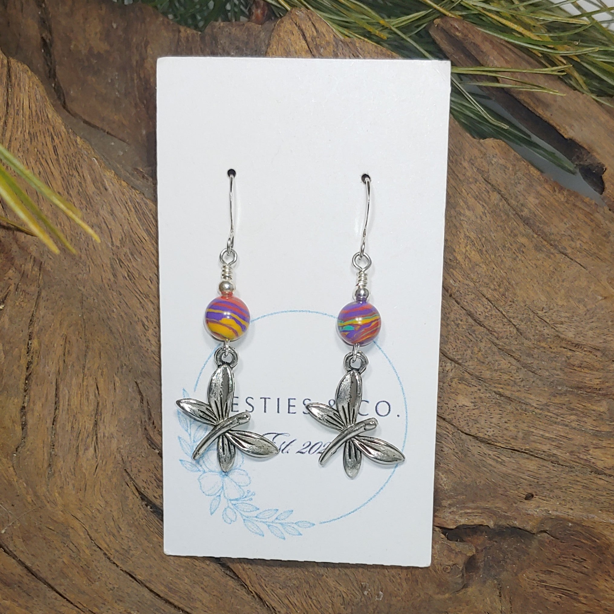 Butterfly w/ Multi Color Earrings