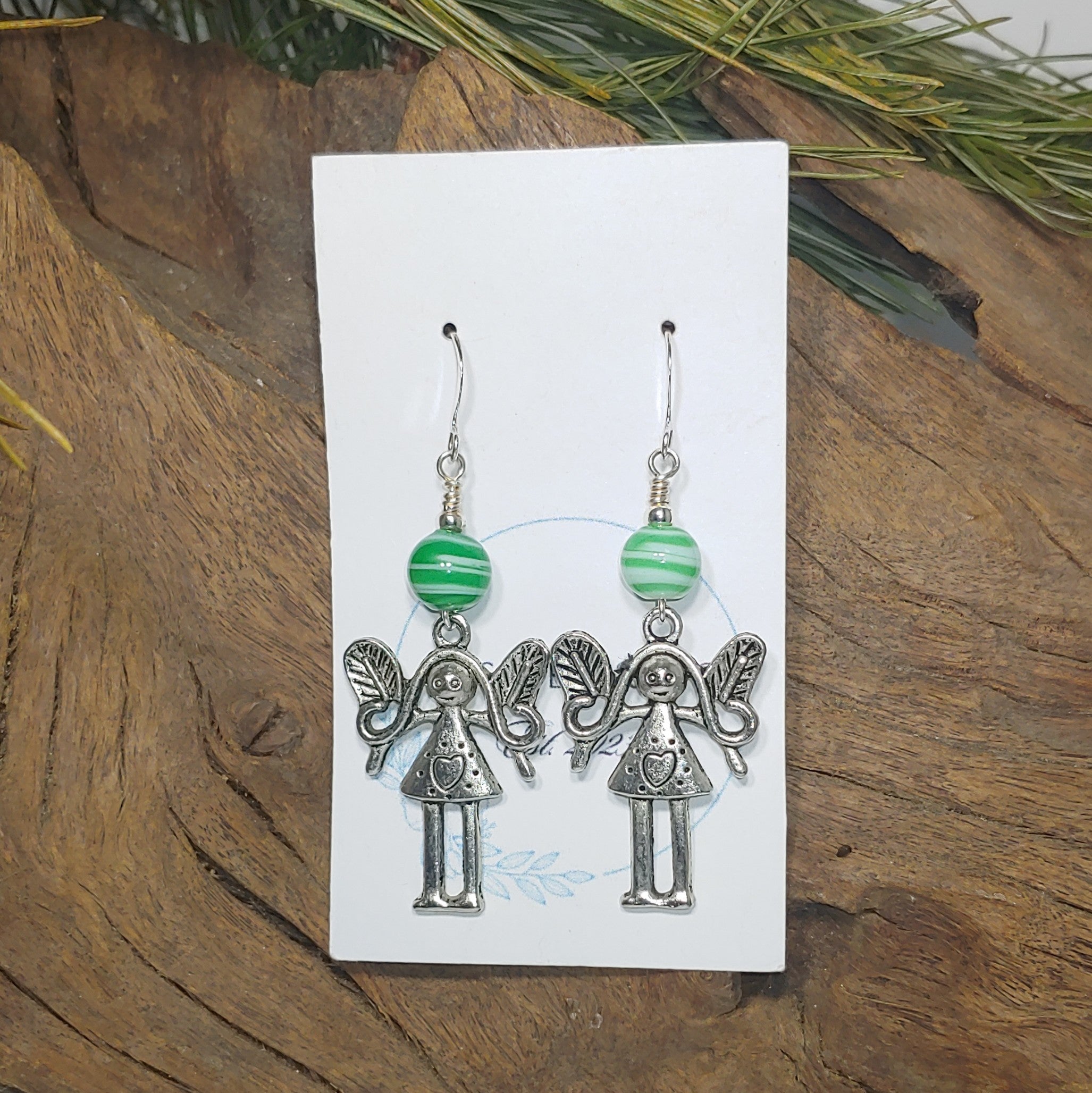 Angels w/ Green Earrings