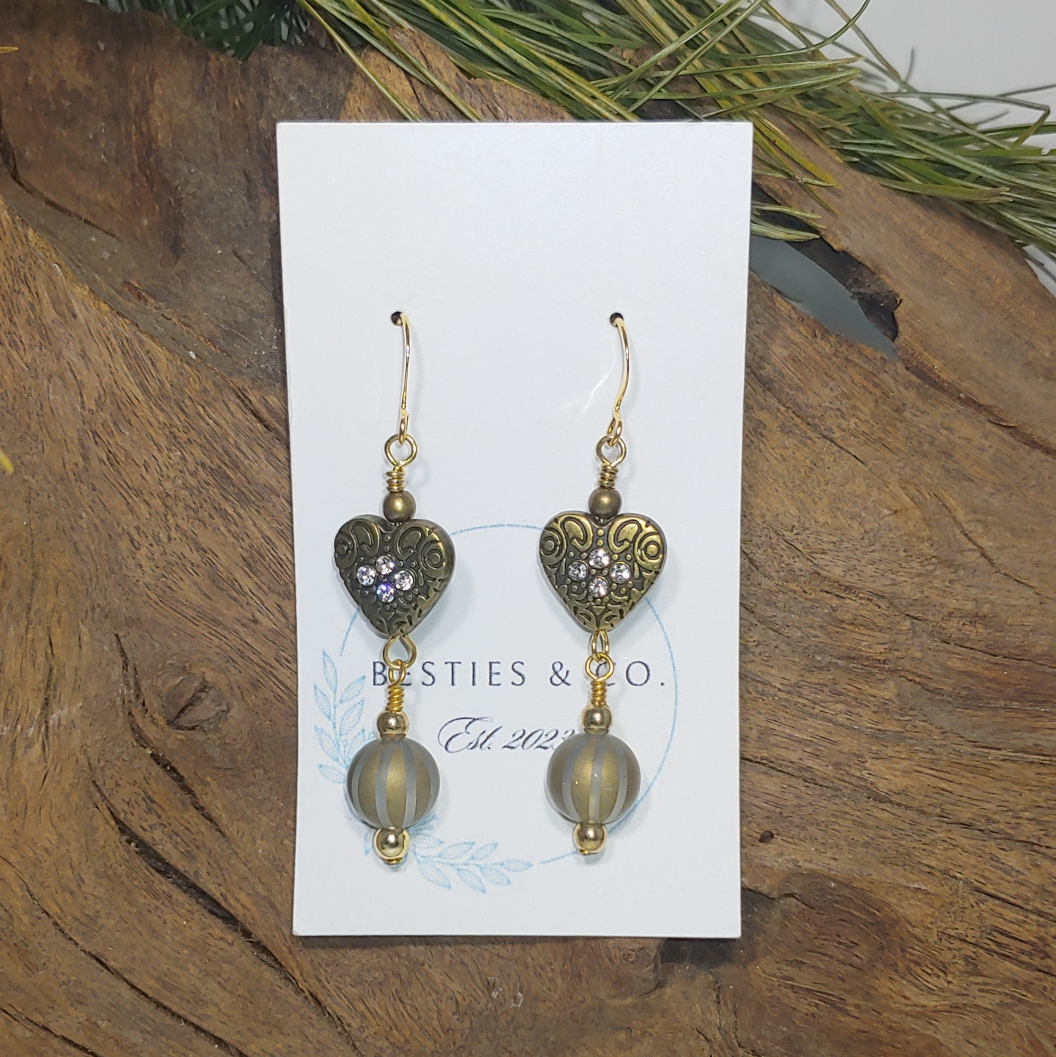 Heart Antique Gold Earrings