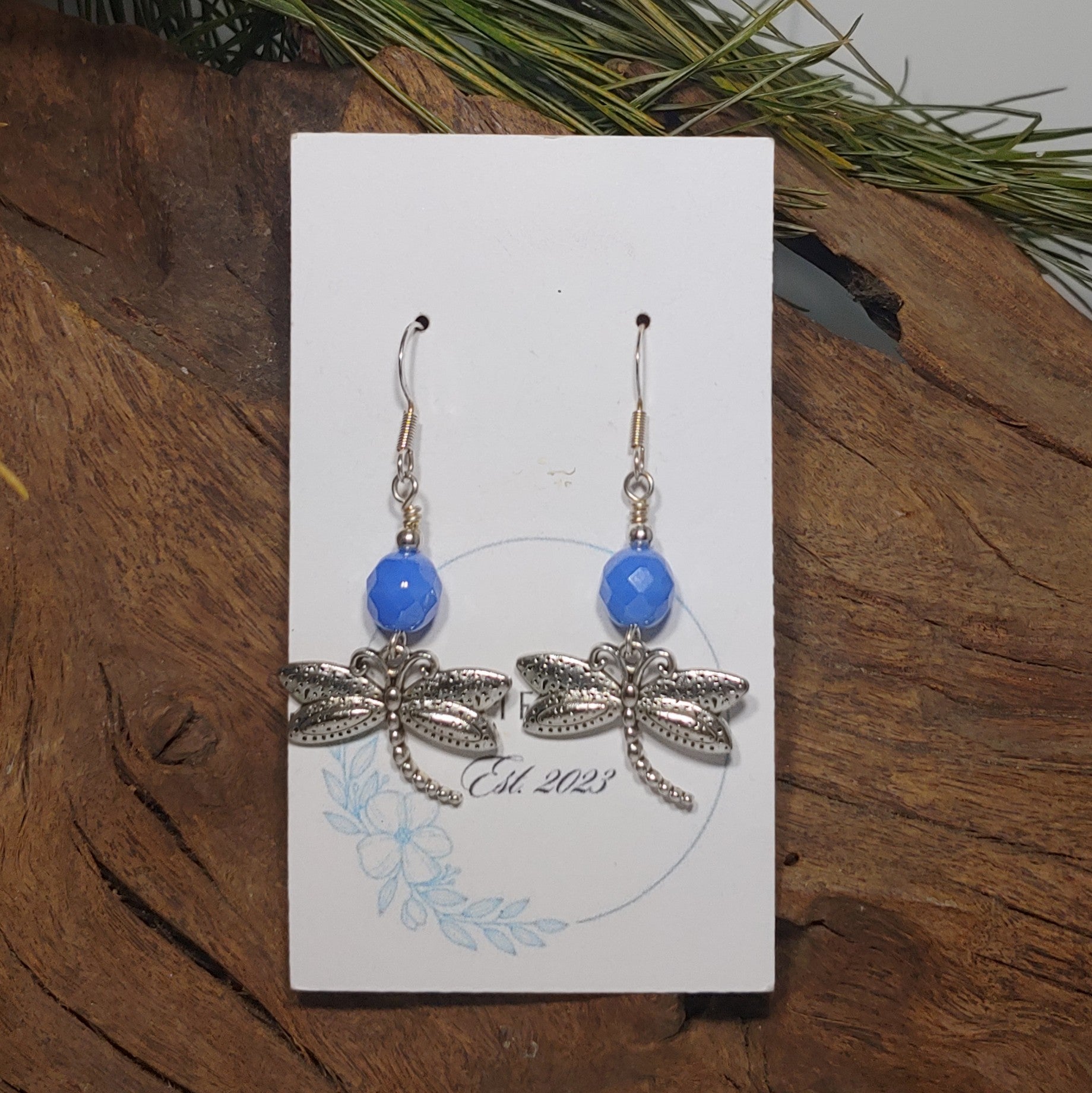 Dragonfly w/Blue Earrings