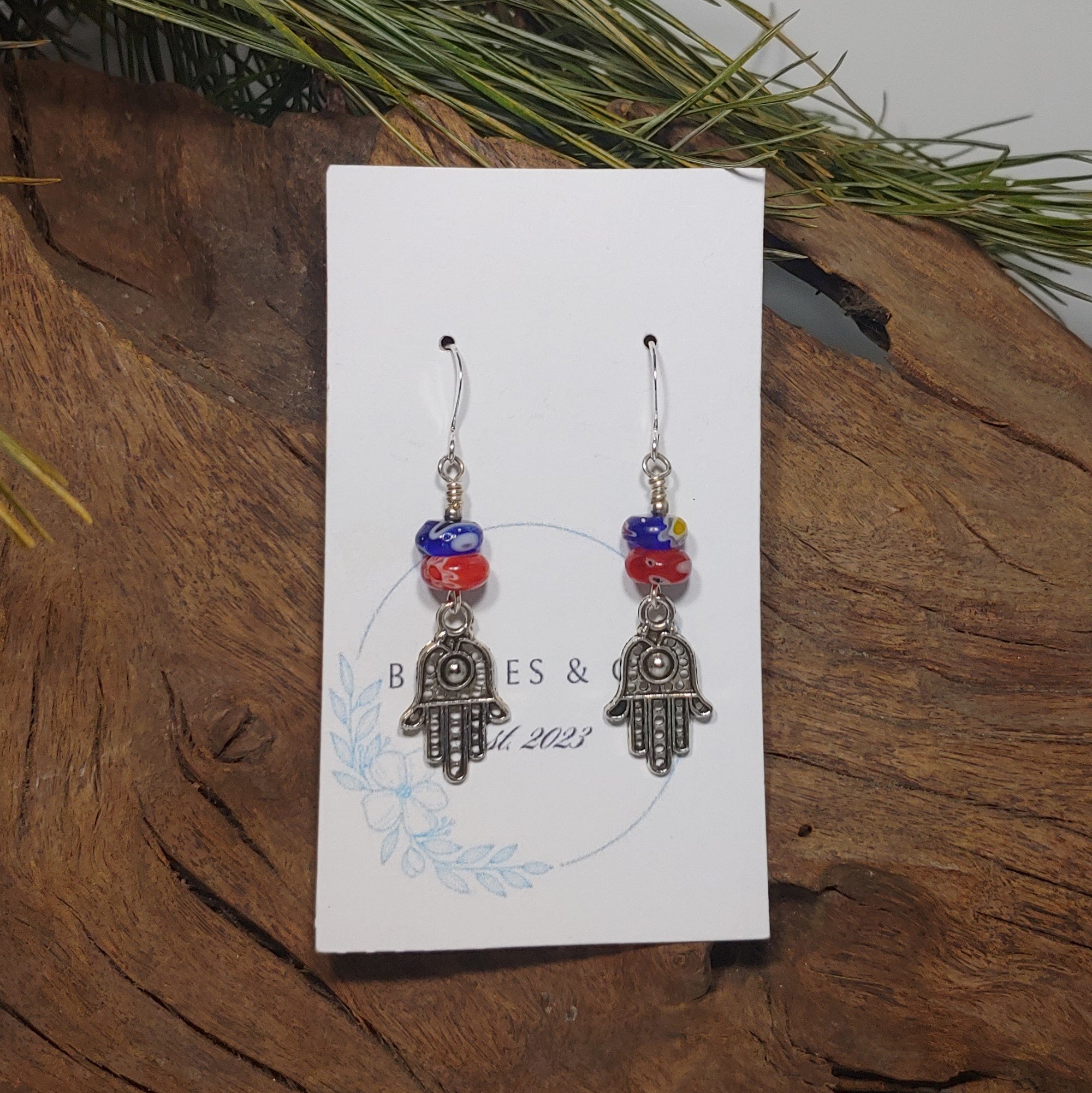 Hands of God w/ Millefoire Glass Earrings