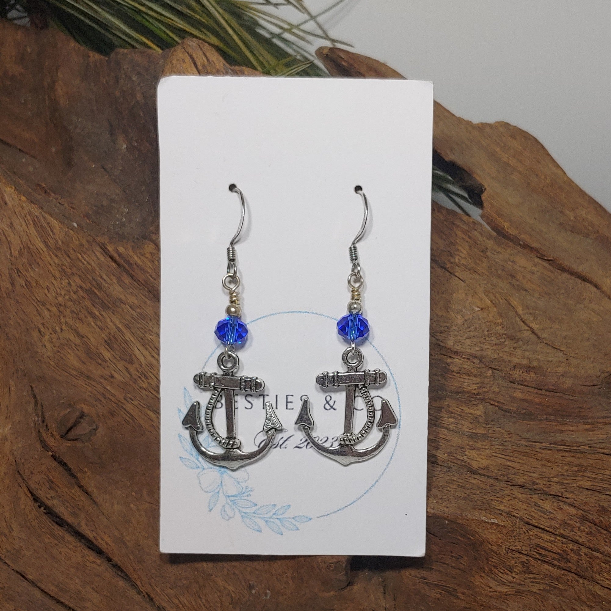 Anchors w/ Light Blue Earrings