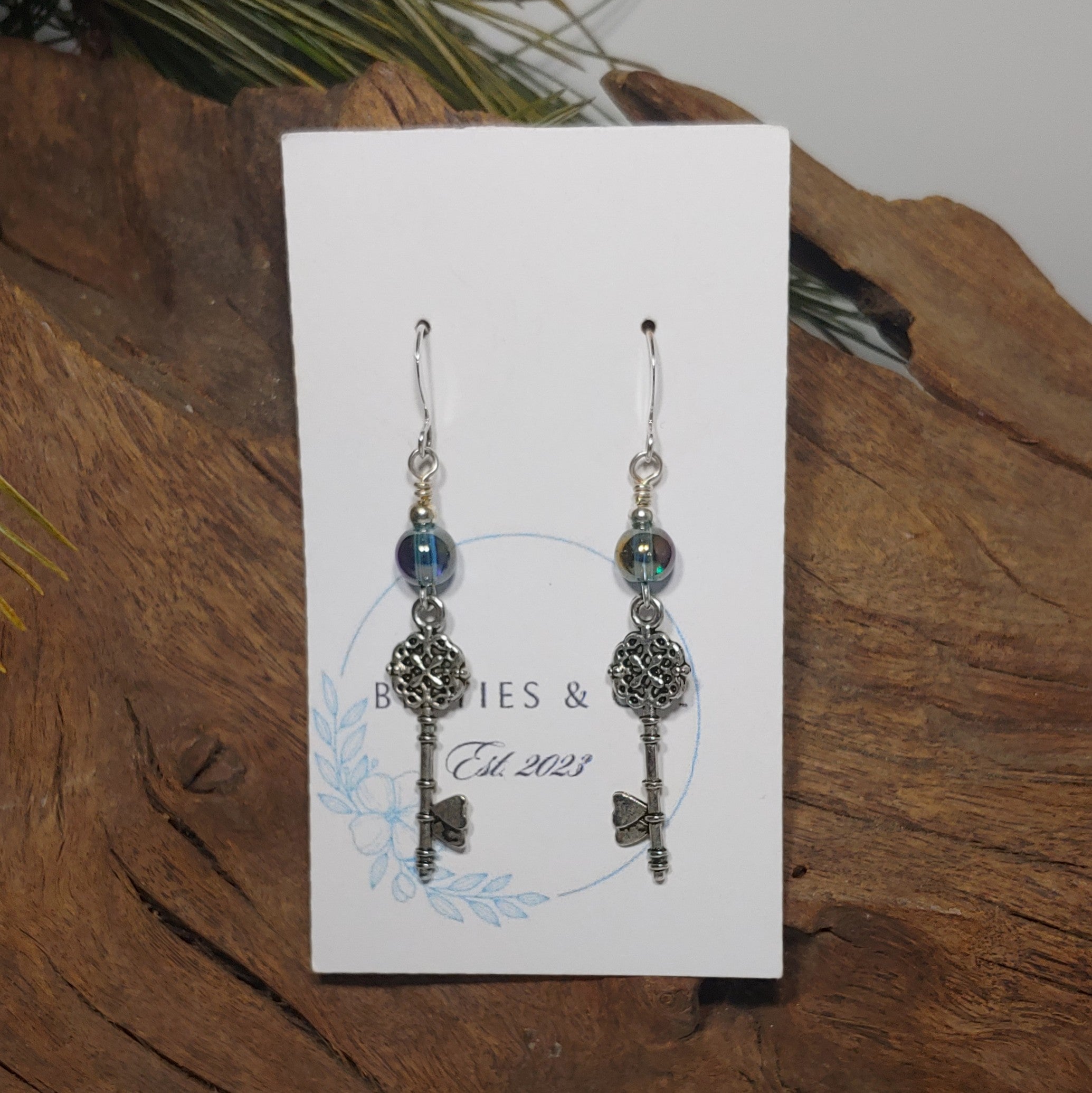 Keys w/Blue Earrings