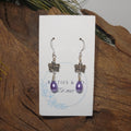 Butterfly w/ Purple Drop Earrings