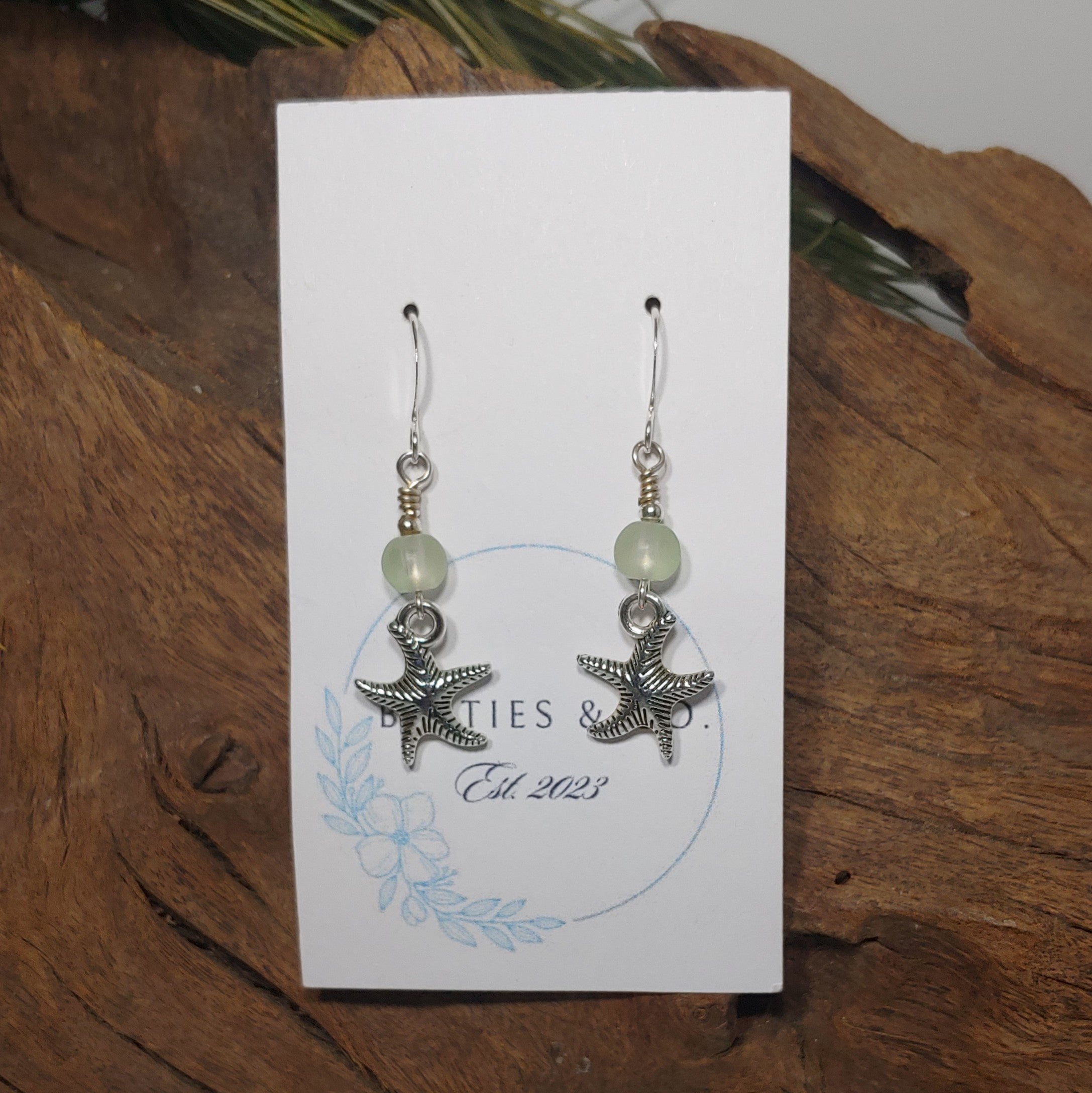 Star Fish w/ Pale Green Earrings