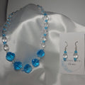 Aqua Blue Crystal Neckless and Earrings