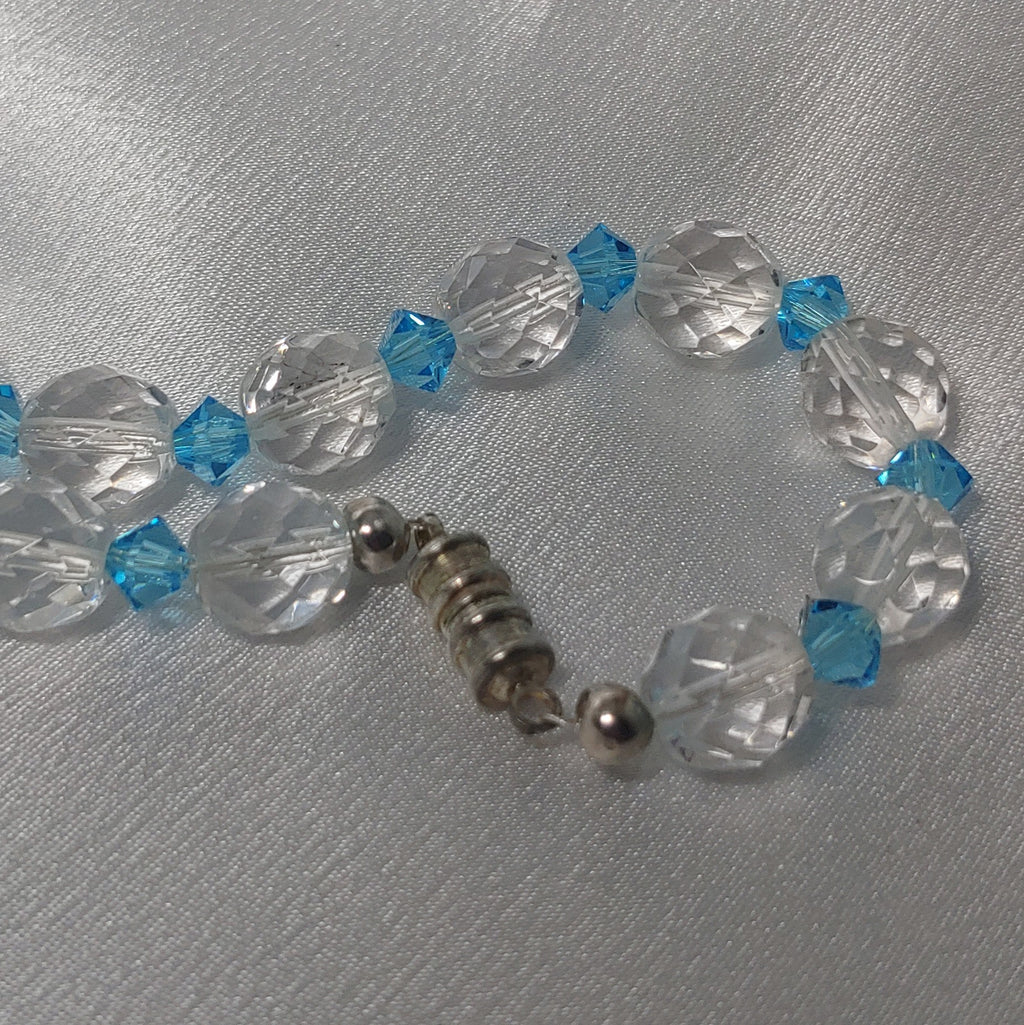 Aqua Blue Crystal Neckless and Earrings