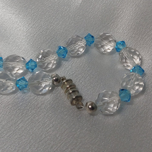 Aqua Blue Crystal Neckless and Earrings
