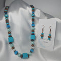 Turquoise and Copper Necklace and Earrings
