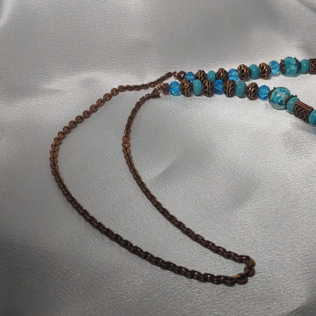 Turquoise and Copper Necklace and Earrings
