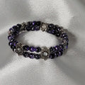 Black and Purple w/ Antique Silver Braclet