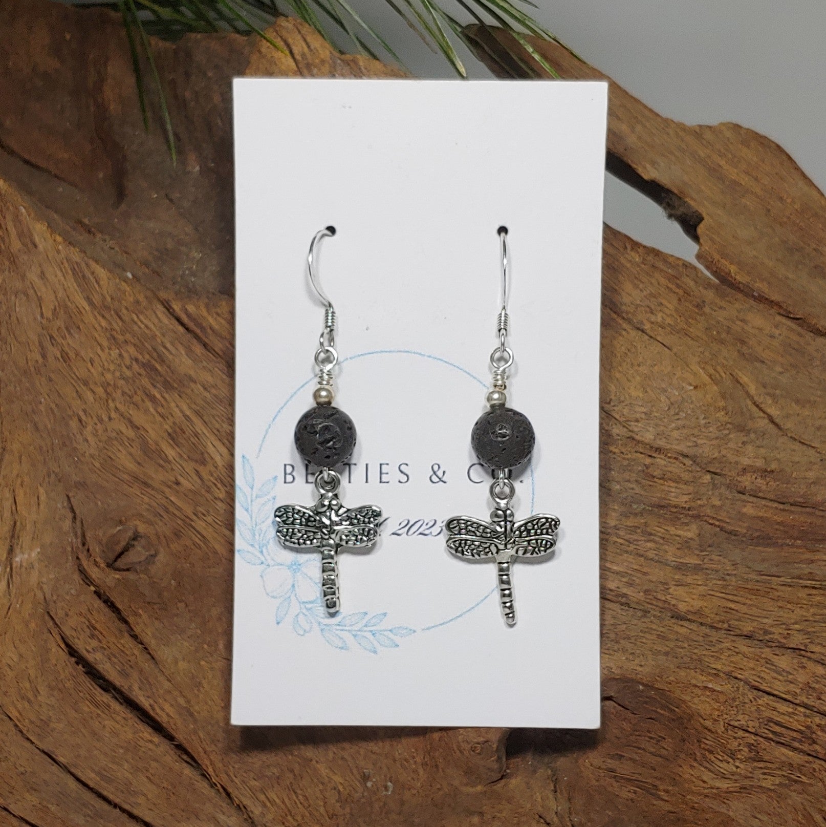 Dragonfly w/ Lava Earrings