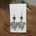 Leaves w Tigers Eye Earrings