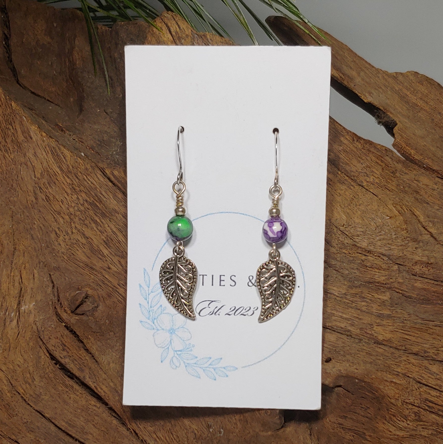 Leaves w/ Multi Color Earrings