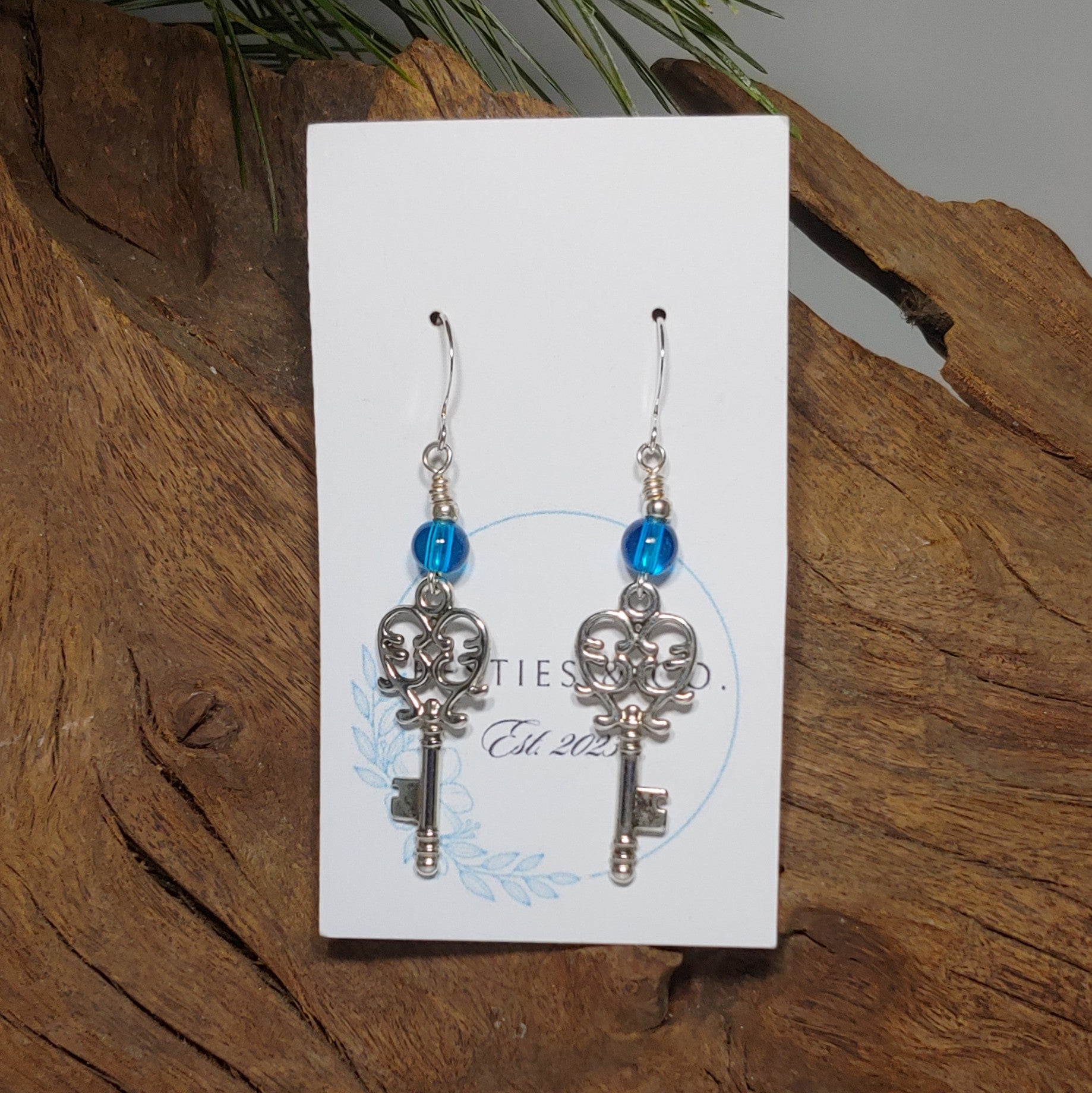 Keys w/Teal Blue Earrings