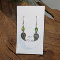 Leaves w/ Green Millefoire Earrings