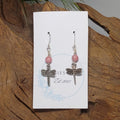 Dragonfly w/ Pink Rhodicrosite Earrings