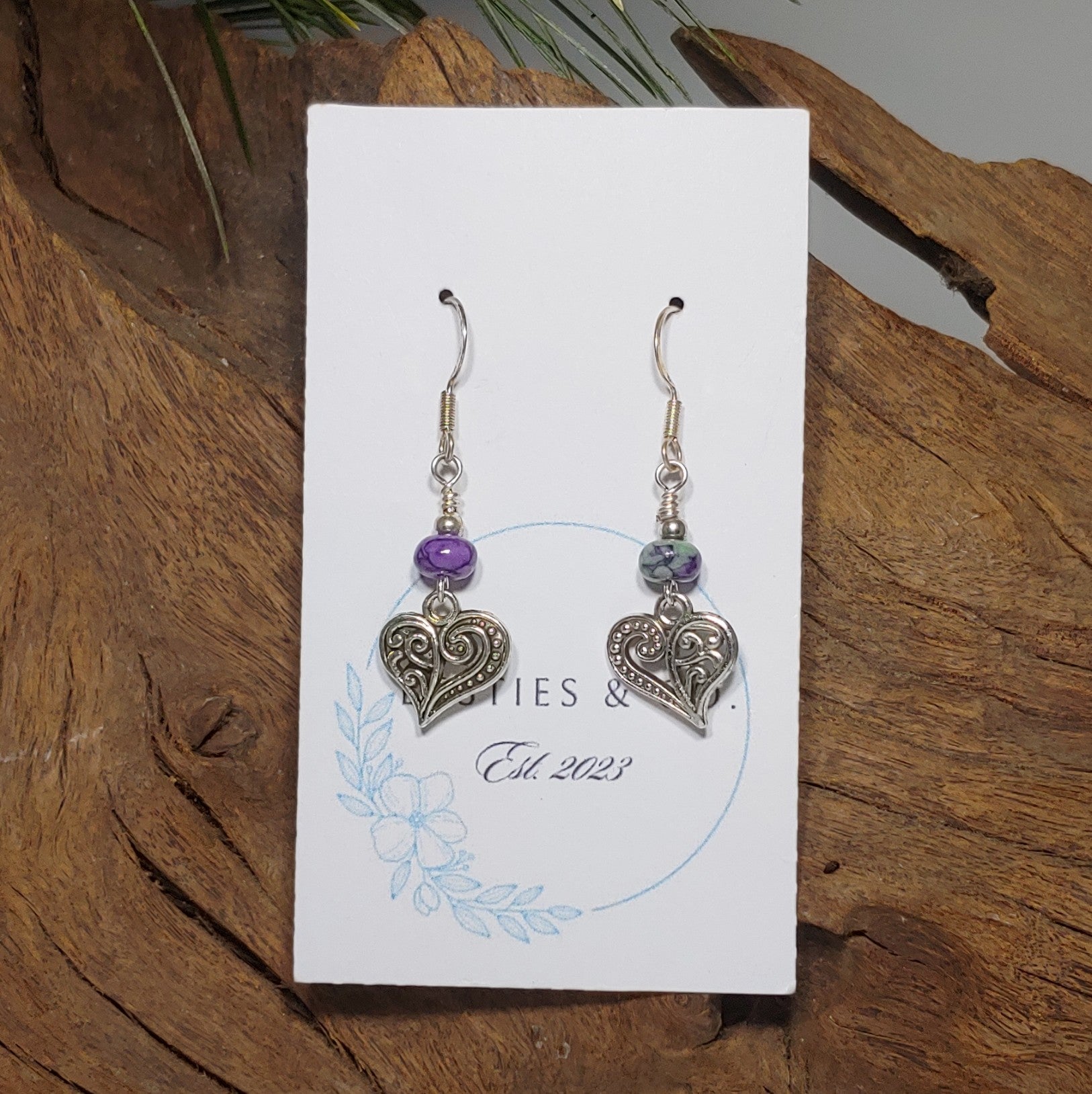 Hearts w/ Multi color Earrings