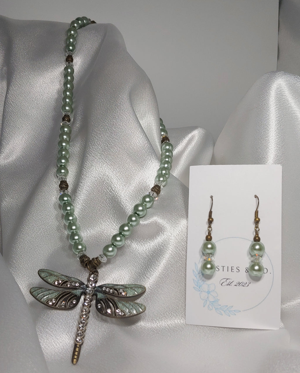 Dragonfly Necklace and Earrings