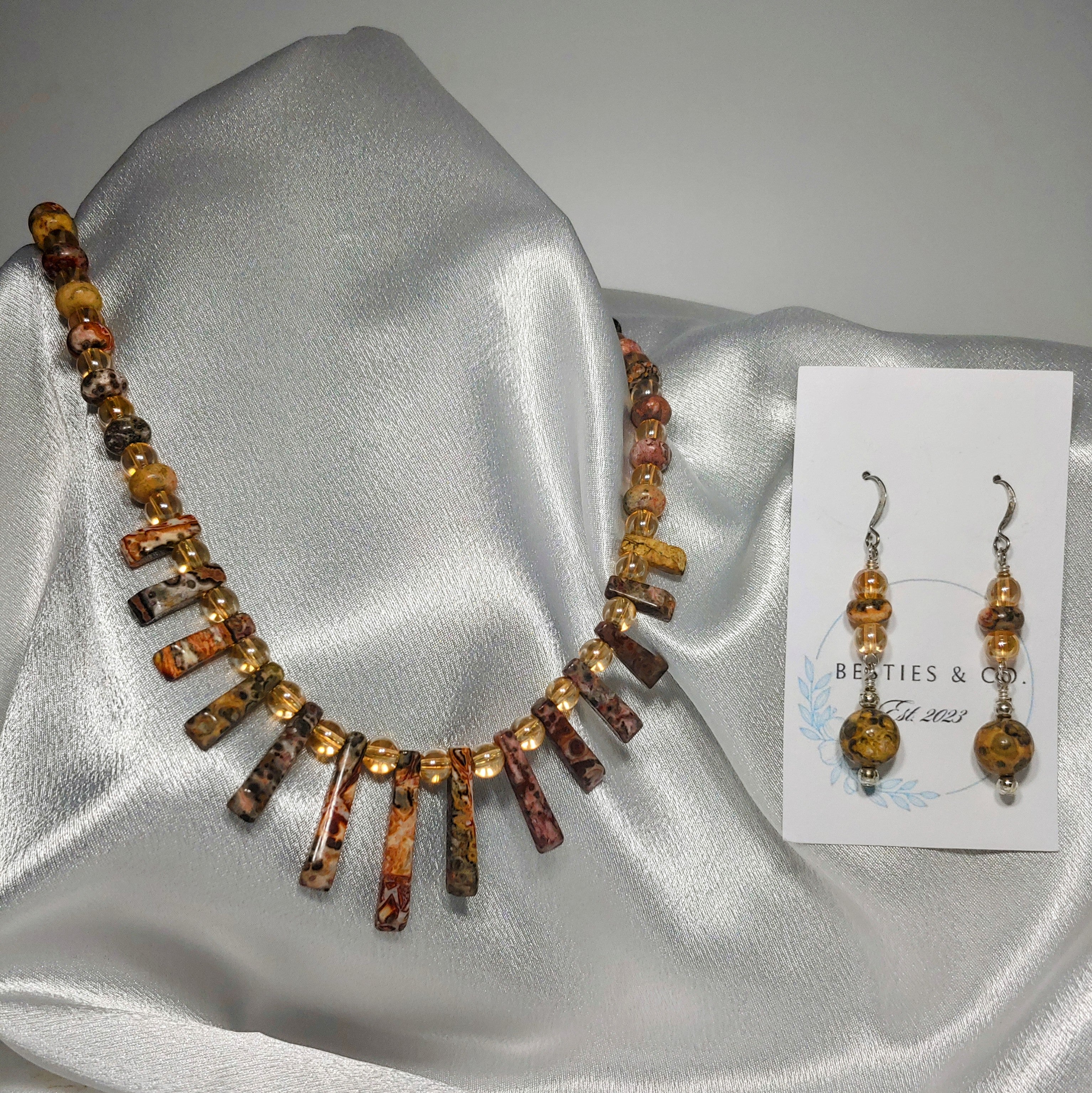 Jasper Necklace and Earrings