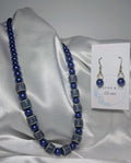 Navy Blue Necklace and Earrings