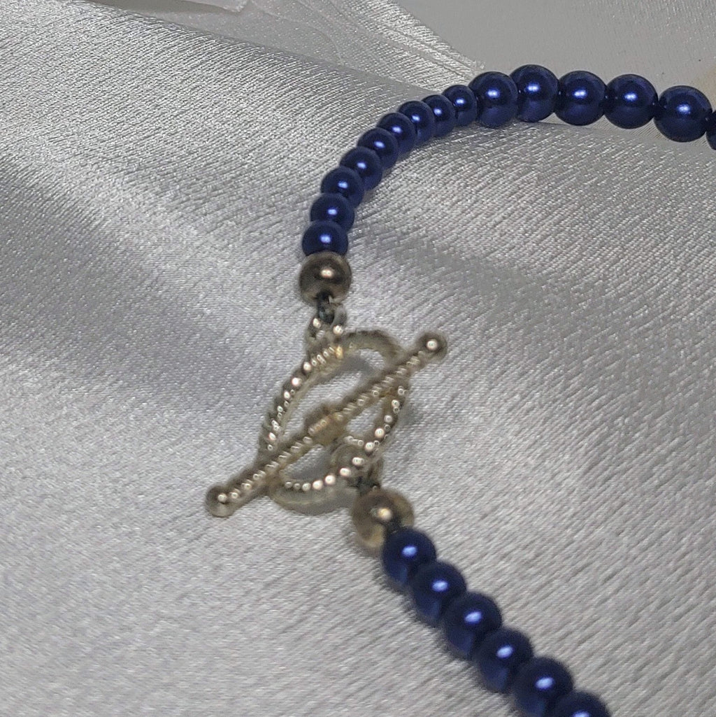 Navy Blue Necklace and Earrings