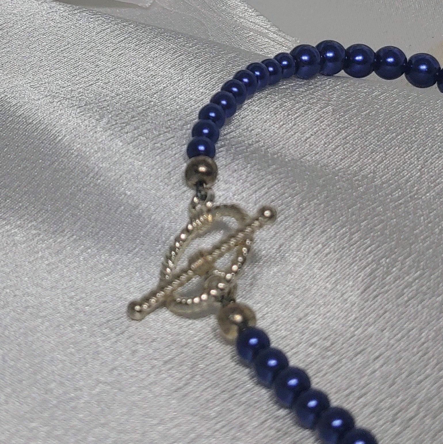 Navy Blue Necklace and Earrings