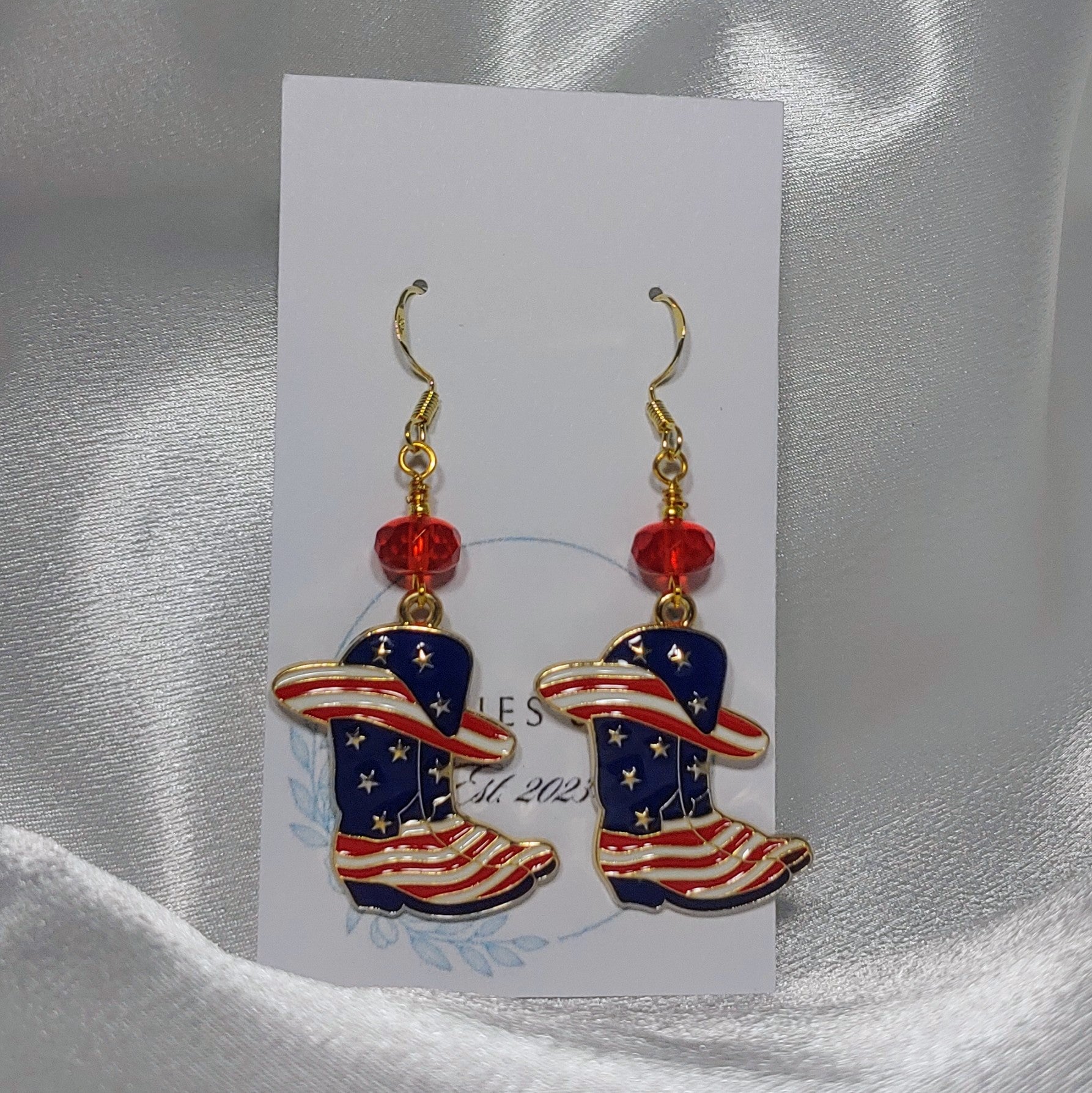 July 4th Cowboy Boot Earrings