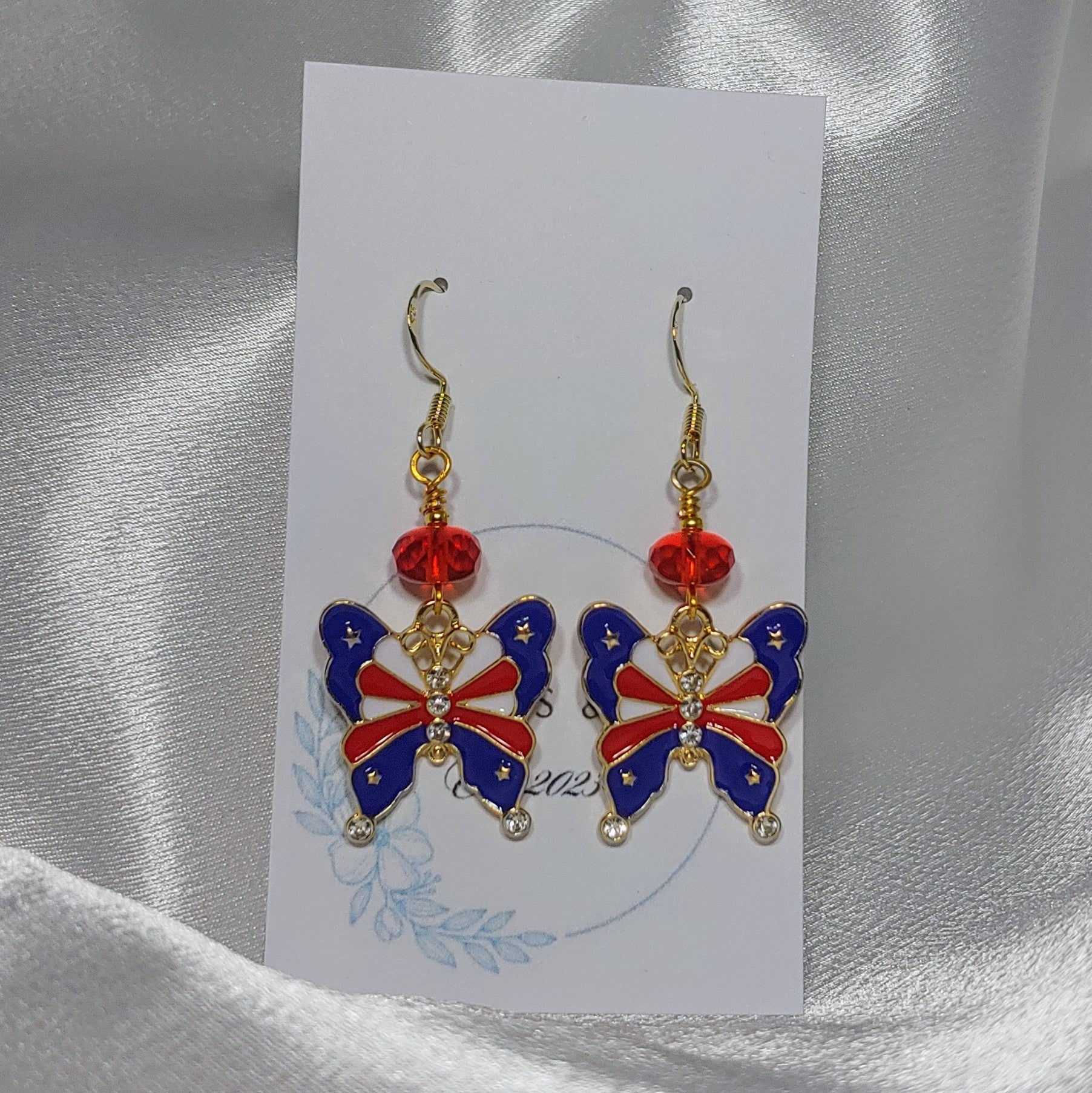 July 4th Butterfly Earrings