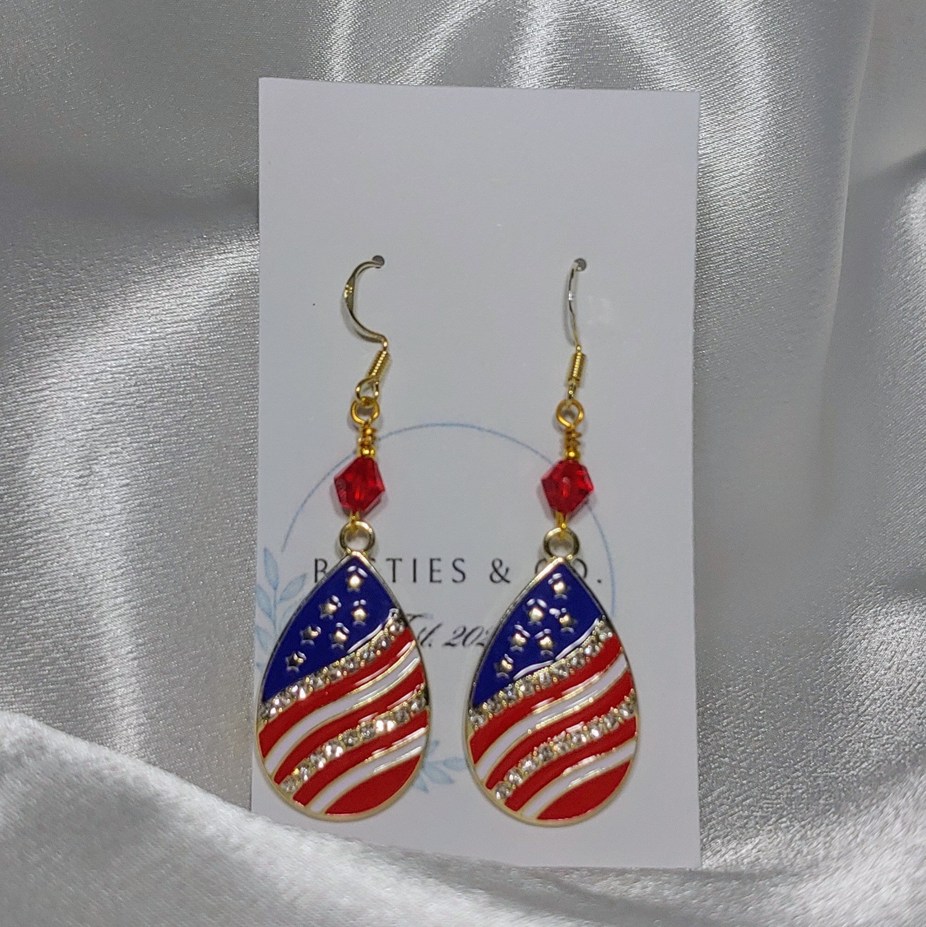 July 4th Tear Drop Earrings