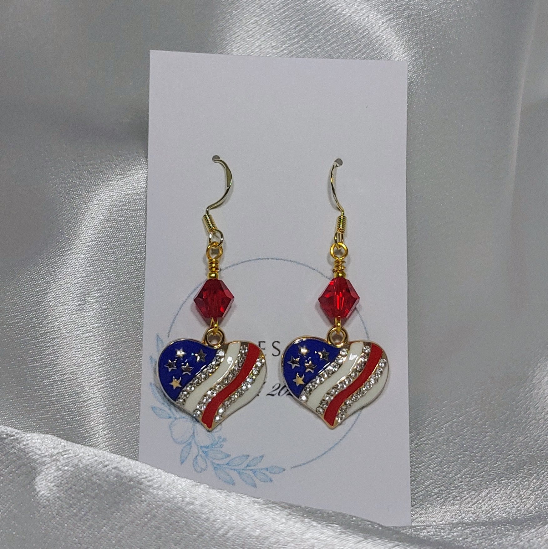 July 4th Heart Earrings